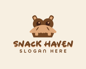 Snack Bar - Hippo Dessert Cafe logo design