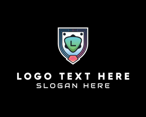 Techno - Alien Shield Science Fiction logo design