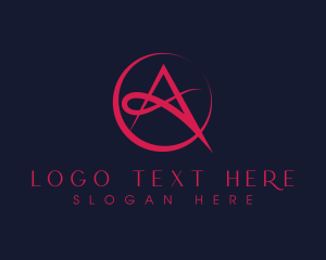 Initial - Bright Red Letter A logo design