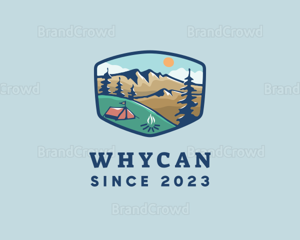 Outdoor Mountain Campsite Logo