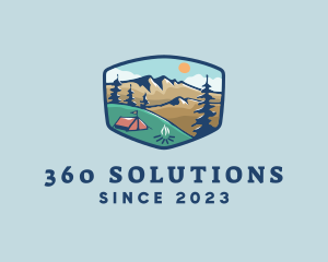 Outdoor Mountain Campsite logo design