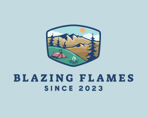 Bonfire - Outdoor Mountain Campsite logo design