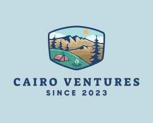 Outdoor Mountain Campsite logo design