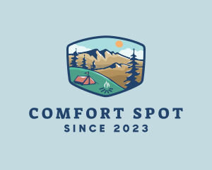 Outdoor Mountain Campsite logo design