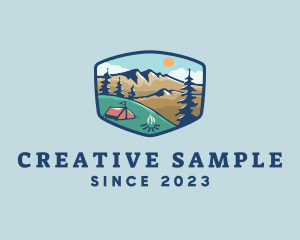 Outdoor Mountain Campsite logo design