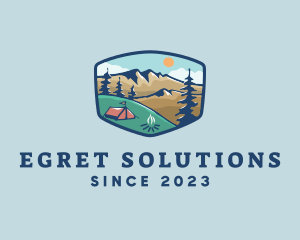 Outdoor Mountain Campsite logo design