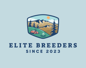 Outdoor Mountain Campsite logo design