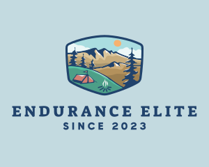 Outdoor Mountain Campsite logo design