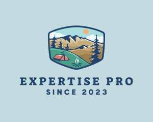 Outdoor Mountain Campsite logo design