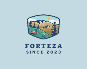 Outdoor Mountain Campsite logo design