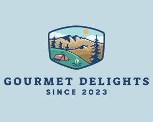 Outdoor Mountain Campsite logo design