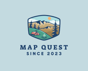 Outdoor Mountain Campsite logo design