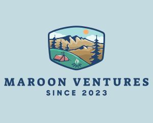 Outdoor Mountain Campsite logo design