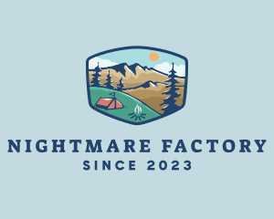 Outdoor Mountain Campsite logo design