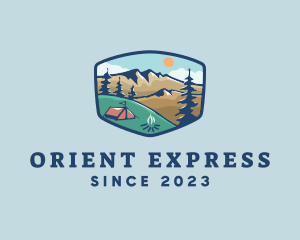 Outdoor Mountain Campsite logo design