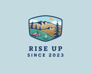 Outdoor Mountain Campsite logo design