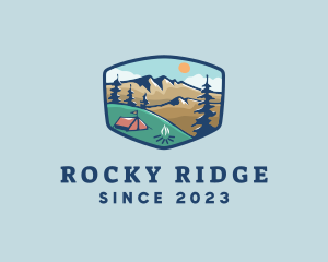 Rocky - Outdoor Mountain Campsite logo design