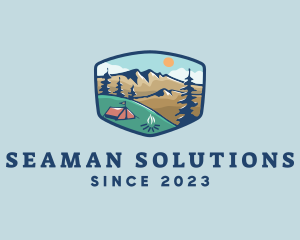 Outdoor Mountain Campsite logo design