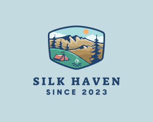 Outdoor Mountain Campsite logo design