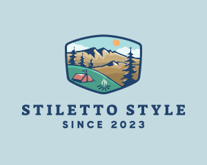 Outdoor Mountain Campsite logo design