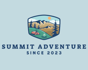 Climbing - Outdoor Mountain Campsite logo design