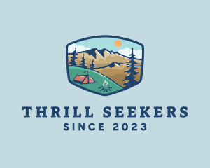 Outdoor Mountain Campsite logo design