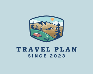 Itinerary - Outdoor Mountain Campsite logo design