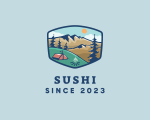 Outdoor Mountain Campsite logo design