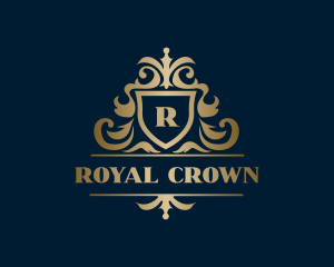 Elegant Royal Crest Shield logo design