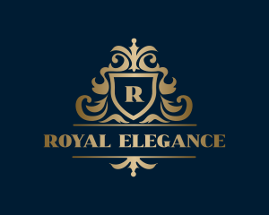 Elegant Royal Crest Shield logo design