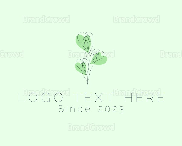 Leaf Plant Outline Logo
