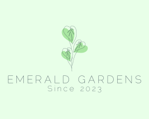 Leaf Plant Outline logo design