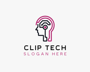 Tech Ai Cyber Brain logo design