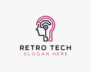 Tech Ai Cyber Brain logo design