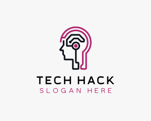 Tech Ai Cyber Brain logo design