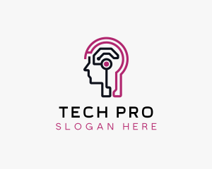 Tech Ai Cyber Brain logo design