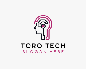 Tech Ai Cyber Brain logo design