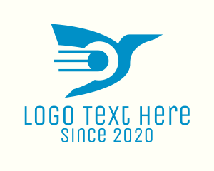 Dove - Blue Tech Bird logo design
