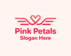 Pink Heart Wings  logo design