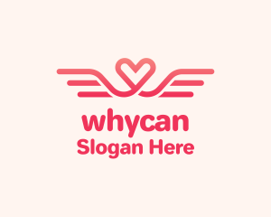 Dating Forum - Pink Heart Wings logo design