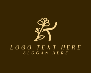 Boutique - Floral Boutique Letter K logo design