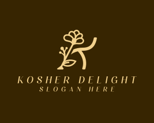 Floral Boutique Letter K logo design