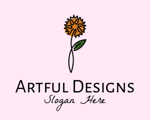 Carnation Flower Line Art logo design