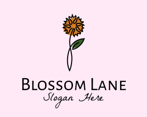 Carnation Flower Line Art logo design