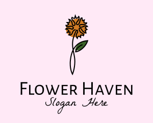 Carnation Flower Line Art logo design