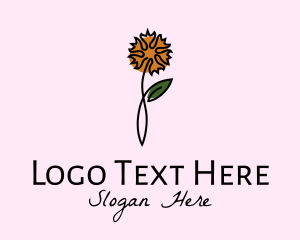 Blooming - Carnation Flower Line Art logo design