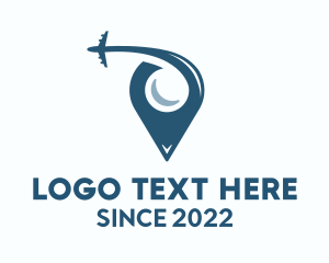 Aviation - Plane Travel Pin Location logo design