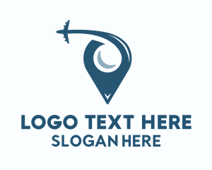 Plane Travel Pin Location  Logo