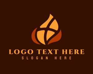 Cross - Abstract Flame Cross logo design