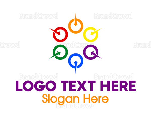 Colorful Arrow Circles Logo